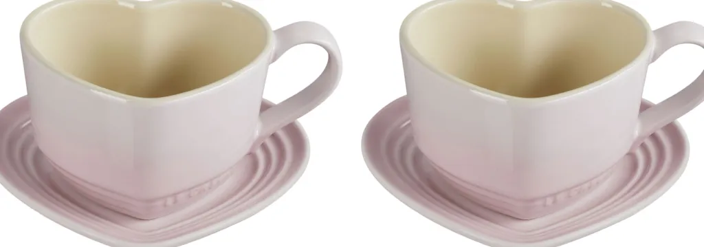 Online Heart Signature Kop m. Underkop 2 stk., Shell Pink Kopper