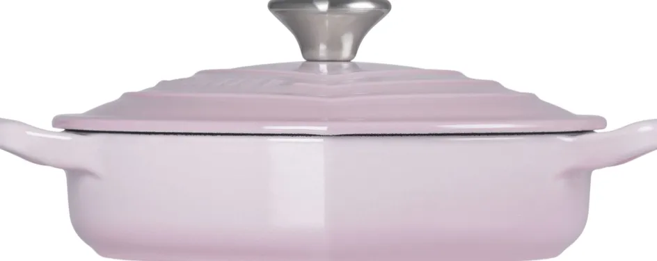 Discount Le Creuset Heart Signature Støbejernsbuffetgryde m. Hjerteformet Knop 20 cm/1 L, Shell Pink