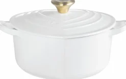 Clearance Le Creuset Heart Signature Støbejernsbuffetgryde m. Hjerteformet Knop 20 cm/1,9 L, White