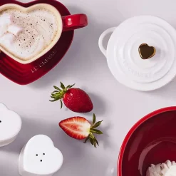 Le Creuset Minigryder|Gryder Og Kasseroller > Heart Signature Minigryde m. Hjerteformet Knop 10 cm/0,25 L, White
