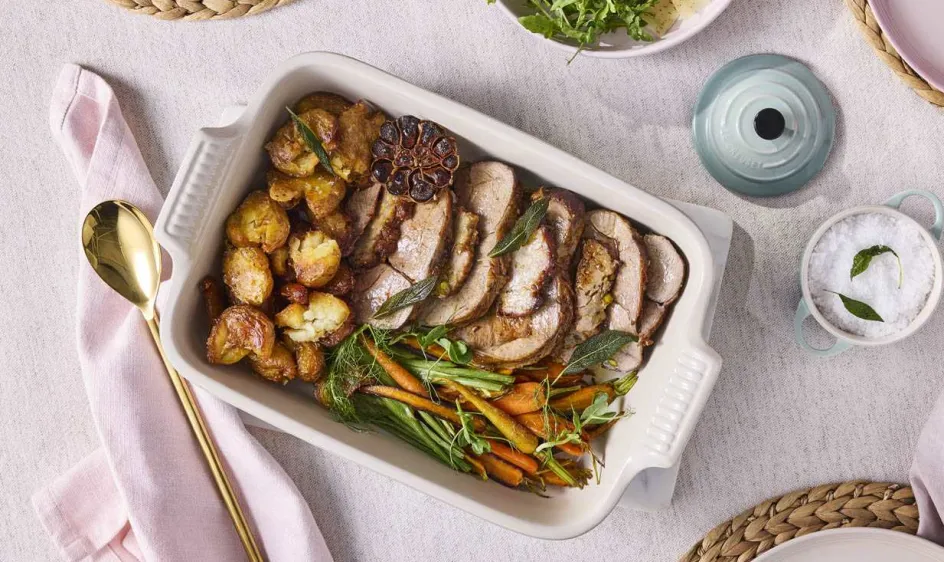 New Le Creuset Heritage Rektangulært Fad , Sea Salt