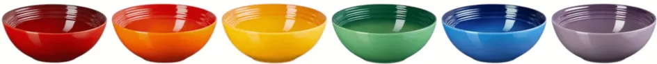 Outlet Le Creuset Rainbow Dyb Tallerken 6 stk. 16 cm, Multi