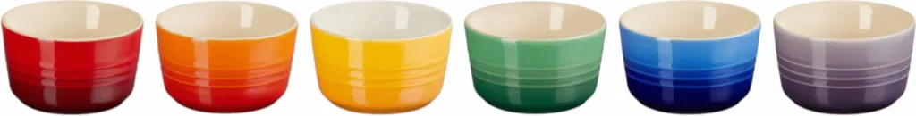 Le Creuset Ramekiner|Spisestue > Rainbow Mini Ramekiner 6 stk. ?7,8 cm, Multi