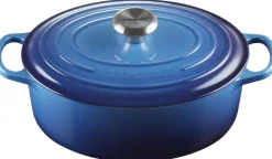 Sale Le Creuset Signature Oval Støbejernsgryde 27 cm/4,1 L, Azure