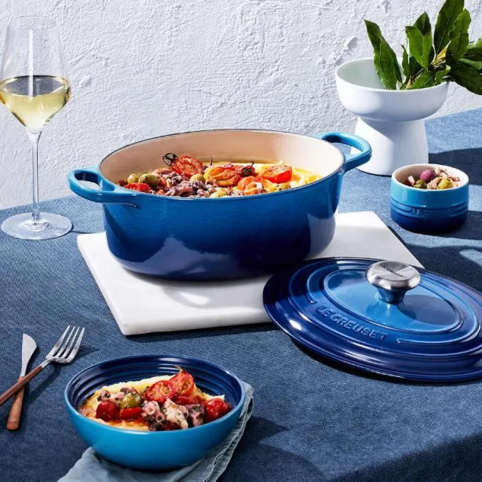 New Le Creuset Signature Oval Støbejernsgryde 31 cm/6,3 L, Azure