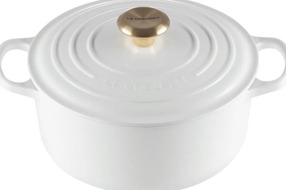 Discount Le Creuset Signature Rund Støbejernsgryde 24 cm/4,2 L, White