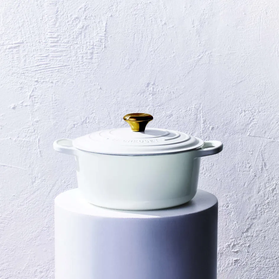 Discount Le Creuset Signature Rund Støbejernsgryde 24 cm/4,2 L, White