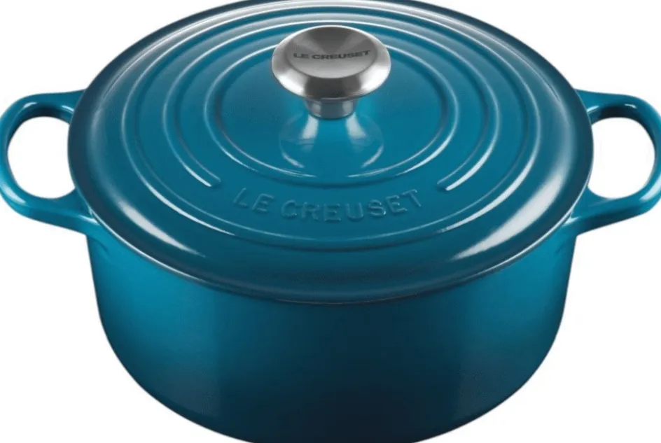 New Le Creuset Signature Rund Støbejernsgryde 24 cm/4,2 L, Deep Teal