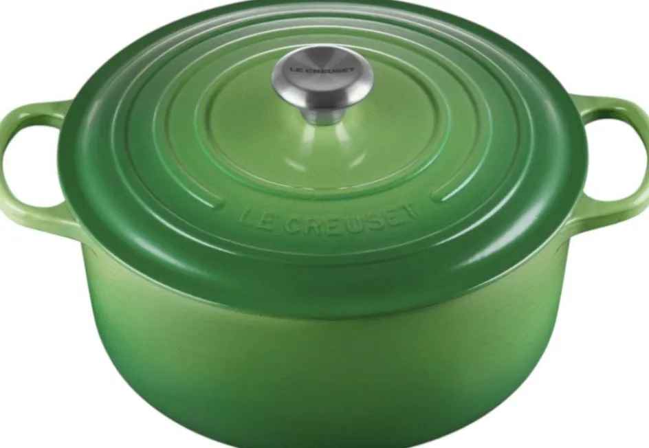 Discount Le Creuset Signature Rund Støbejernsgryde 28 cm/6,7 L, Bamboo Green