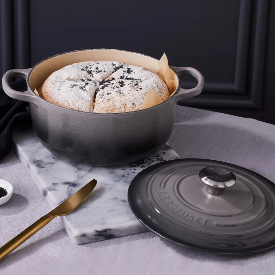 Clearance Le Creuset Signature Rund Støbejernsgryde 24 cm/4,2 L, Flint