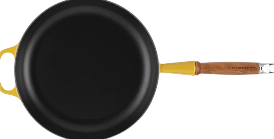 Outlet Le Creuset Signature Støbejernspande m. Træhåndtag 28 cm, Nectar