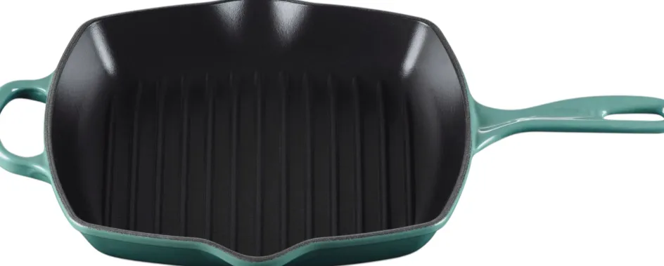 Outlet Le Creuset Signature Støbejernsgrillpande 26 cm, Bleu Riviera