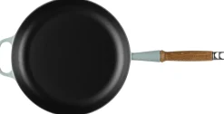 Clearance Le Creuset Signature Støbejernspande m. Træhåndtag 28 cm, Sea Salt