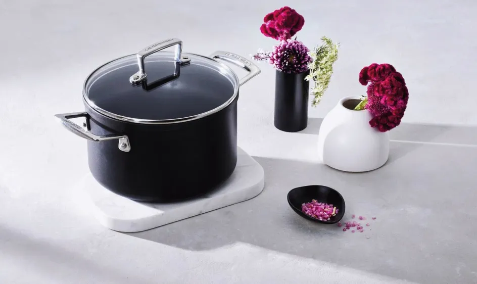 Clearance Le Creuset Toughened Non-Stick Gryde m. Glaslåg 24 cm/6,0 L, Black