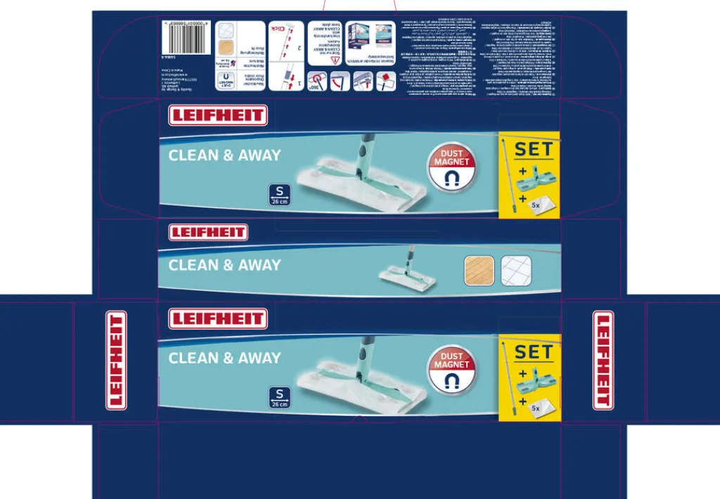 Leifheit Gulvvask > Clean & Away Tørmoppe 26 cm, Turkis