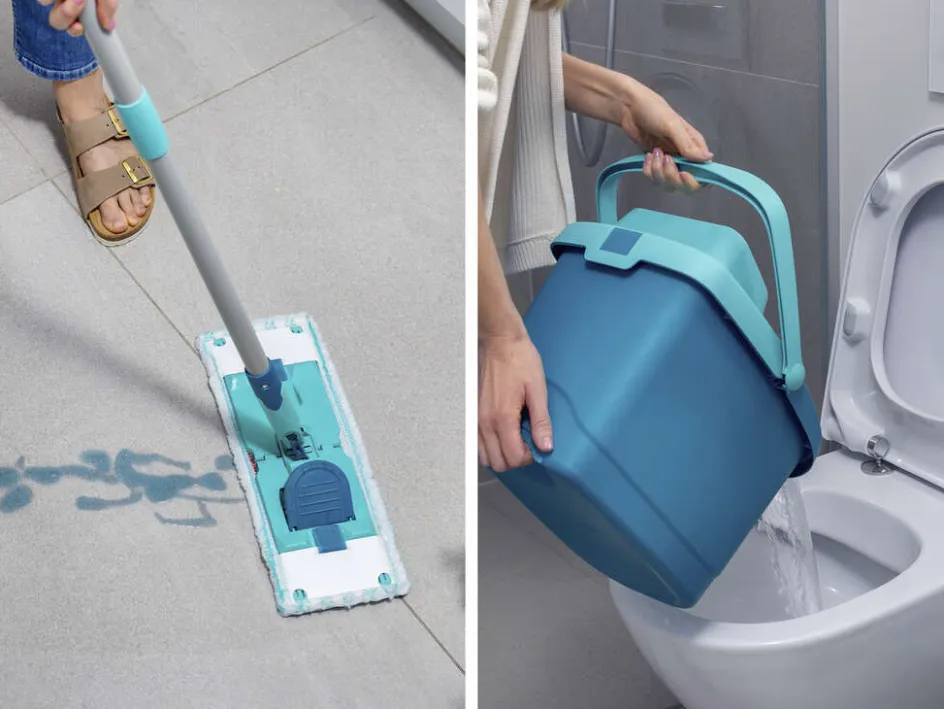 Outlet Leifheit PowerClean M Gulvvaskersæt 3 Dele, Turkis