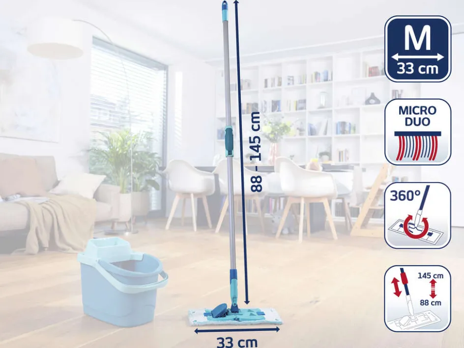 Discount Leifheit PowerClean M Gulvvasker Teleskopskaft, Turkis