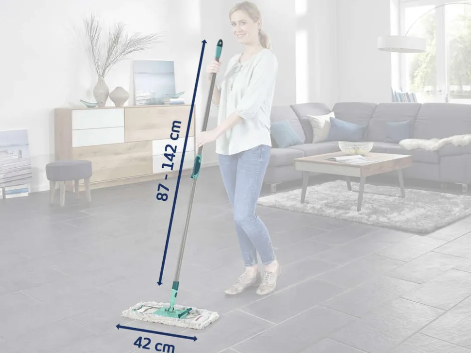 Best Leifheit Profi XL Micro Duo Gulvvasker m. Teleskopskaft, Hvid/Grøn