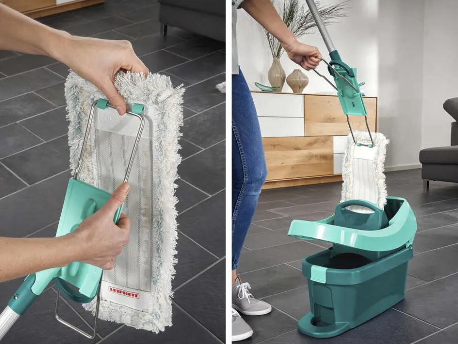 Best Leifheit Profi XL Micro Duo Gulvvasker m. Teleskopskaft, Hvid/Grøn