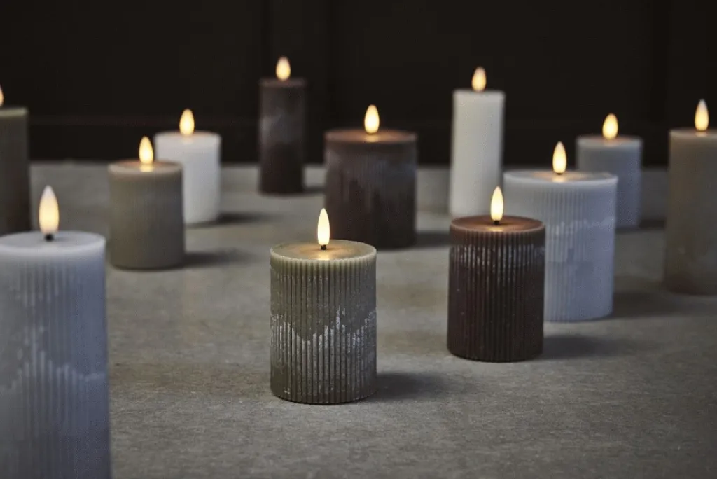 Lene Bjerre Stearinlys|Led Stearinlys > Lillia Bloklys LED ?7,5xH10 cm,