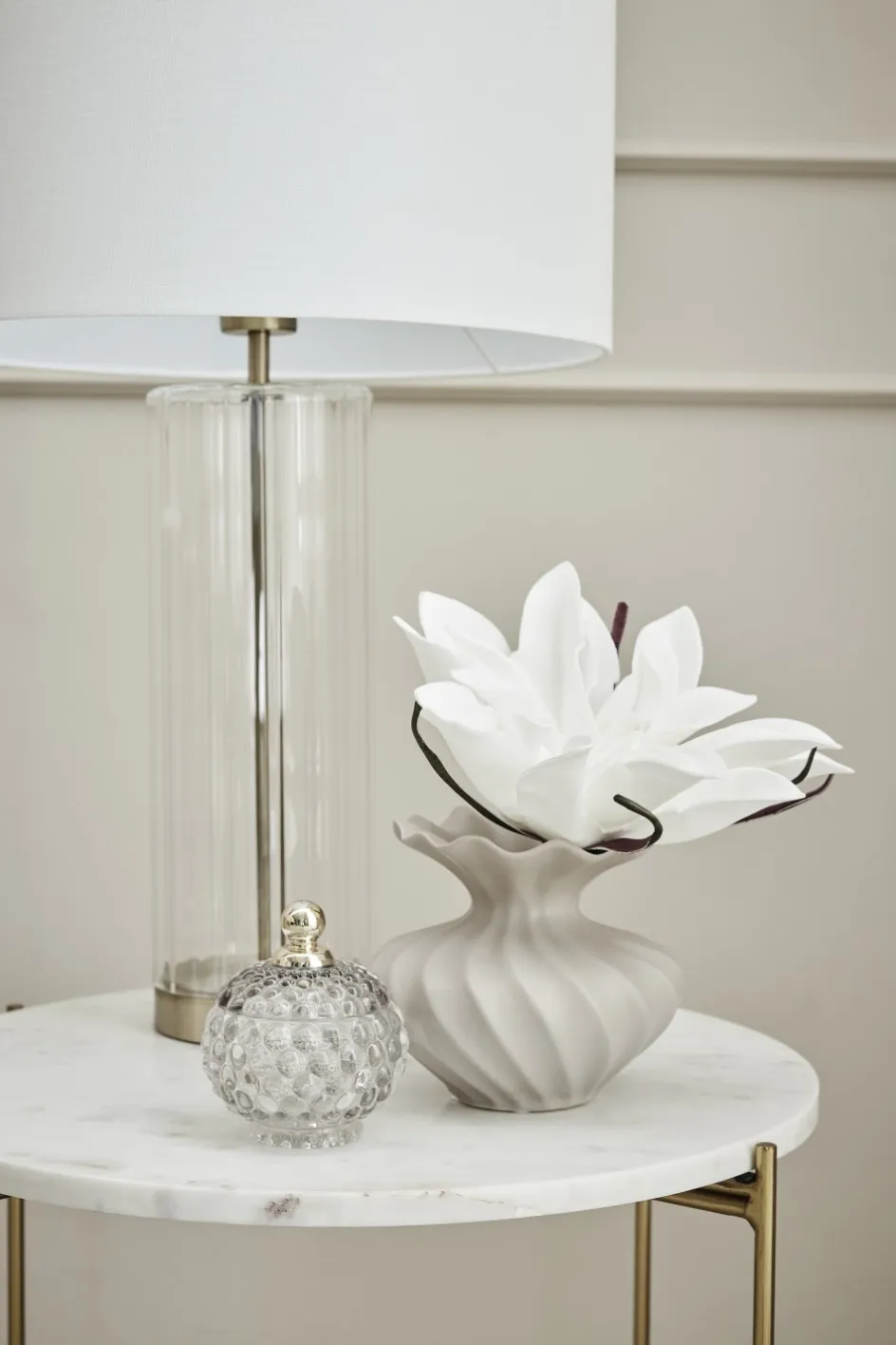 Discount Lene Bjerre Happia Kunstig Blomst 57 cm, Hvid