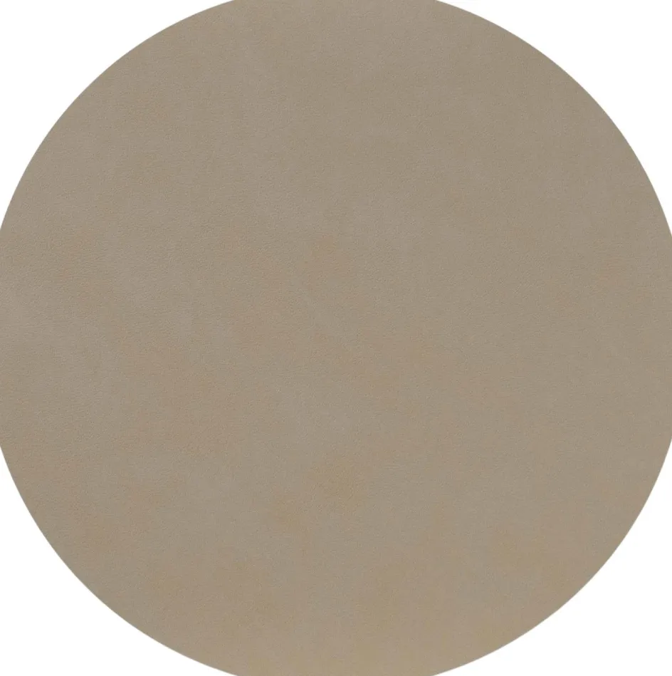 Lind DNA Circle Recycled Læder Dækkeserviet Ø38 cm, Nupo Clay Brown