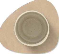 Hot Lind DNA Curve Recycled Læder Glasbrik 11x13 cm, Nupo Sand