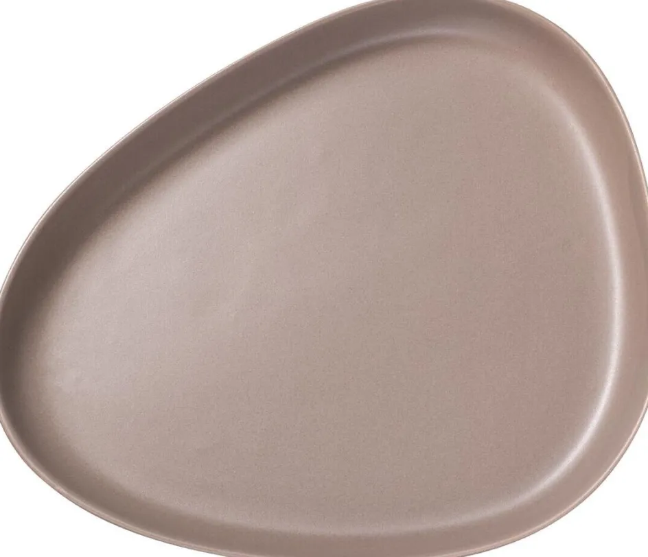New Lind DNA Curve Stoneware Serveringsfad 30x35x3 cm, Varm Grå