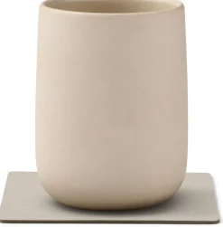 Clearance Lind DNA Square Recycled Læder Glasbrik 10x10 cm, Corduroy Oyster White