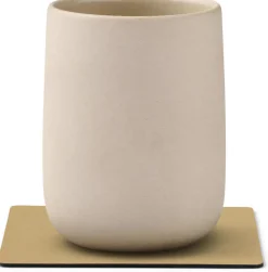 New Lind DNA Square Recycled Læder Glasbrik 10x10 cm, Nupo Khaki