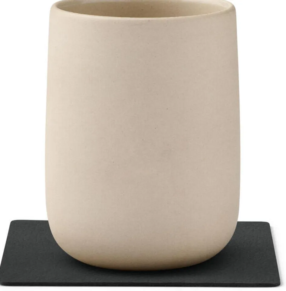 Best Lind DNA Square Recycled Læder Glasbrik 10x10 cm, Nupo Sort