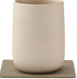 Clearance Lind DNA Square Recycled Læder Glasbrik 10x10 cm, Corduroy Clay Brown