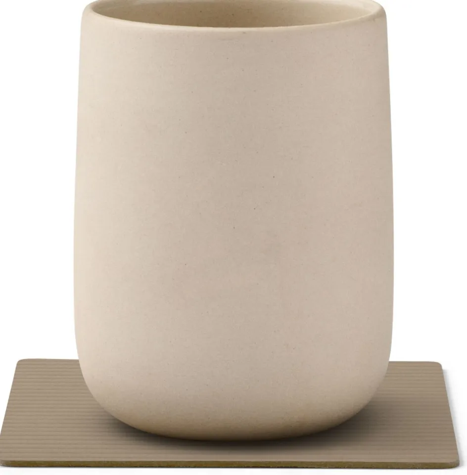 Clearance Lind DNA Square Recycled Læder Glasbrik 10x10 cm, Corduroy Clay Brown