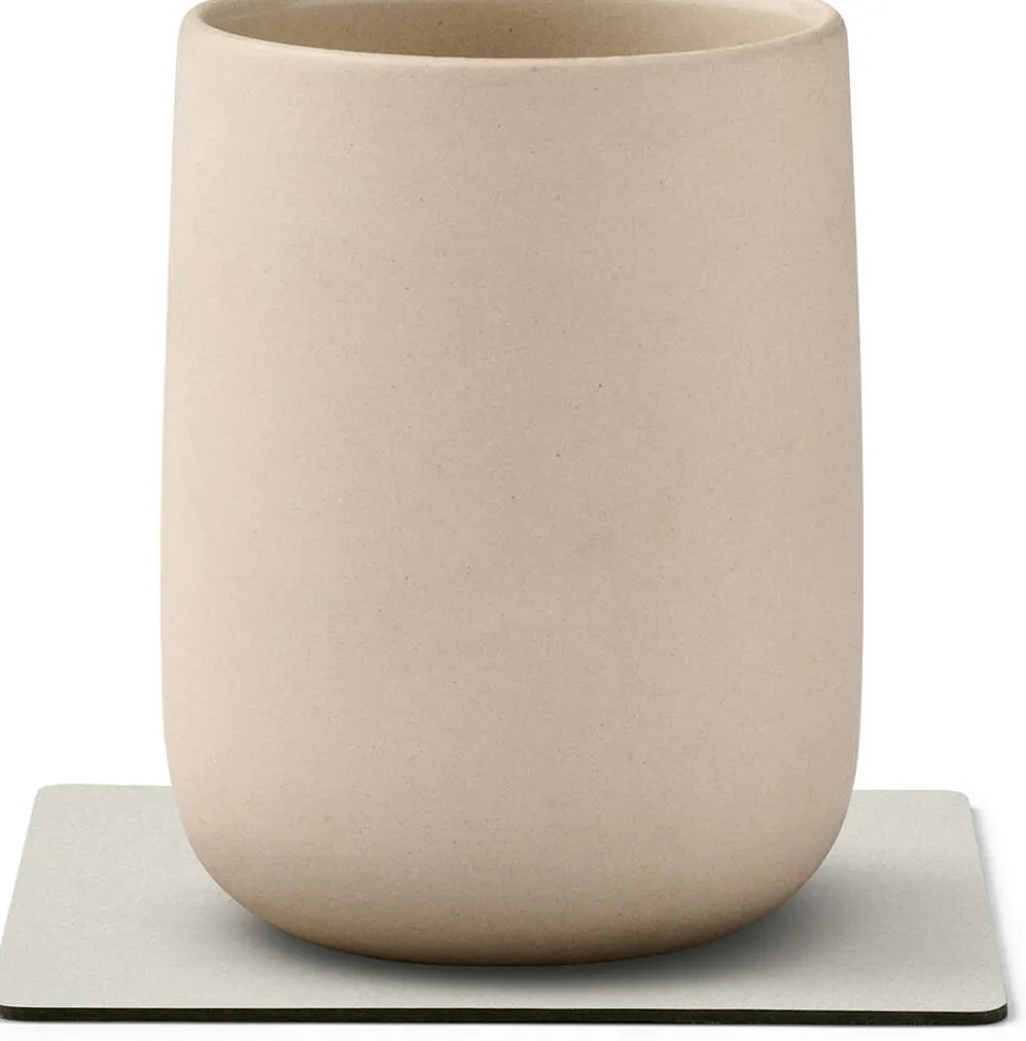 Discount Lind DNA Square Recycled Læder Glasbrik 10x10 cm, Nupo Linen
