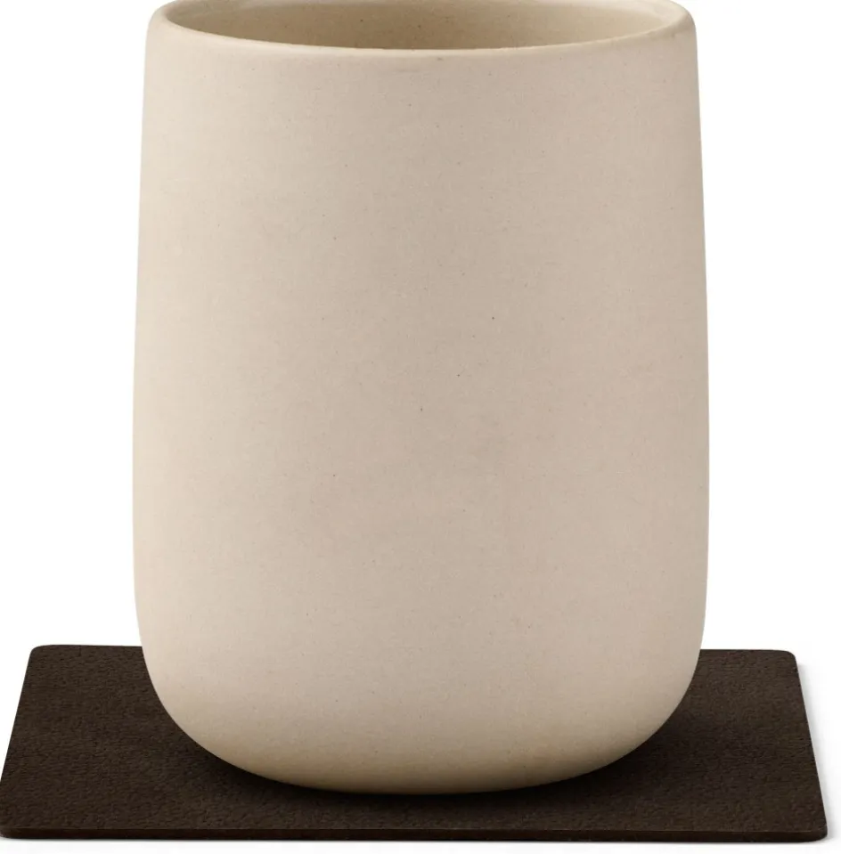Hot Lind DNA Square Recycled Læder Glasbrik 10x10 cm, Nupo Hazel
