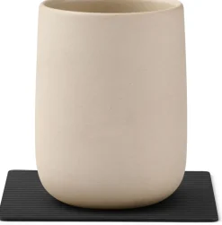 Sale Lind DNA Square Recycled Læder Glasbrik 10x10 cm, Corduroy Sort