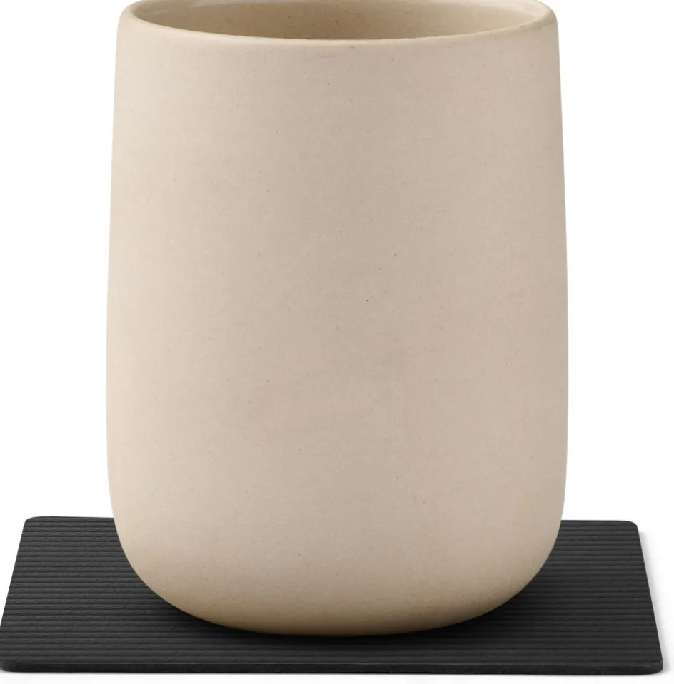 Sale Lind DNA Square Recycled Læder Glasbrik 10x10 cm, Corduroy Sort