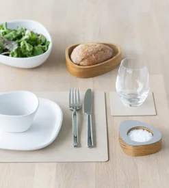 Lind DNA Square Recycled Læder Dækkeserviet , Nupo Sand