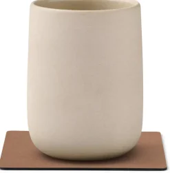 Outlet Lind DNA Square Vendbar Recycled Læder Glasbrik 10x10 cm, Nupo Truffle/Old Rose
