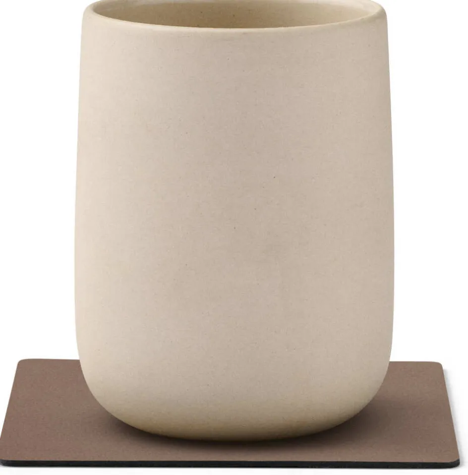 Outlet Lind DNA Square Vendbar Recycled Læder Glasbrik 10x10 cm, Nupo Truffle/Old Rose