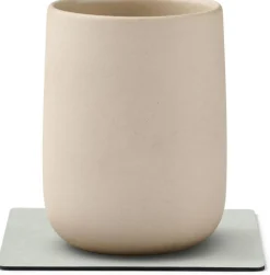 Lind DNA Square Vendbar Recycled Læder Glasbrik 10x10 cm, Cloud Sort/Nupo Metallic