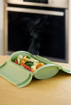 Lékué Madlavning I Mikrobølgeovn > Microwave Dampkoger m. Bakke 26x13,5 cm, Grøn
