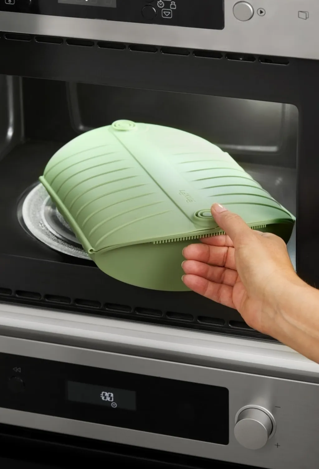 Lékué Madlavning I Mikrobølgeovn > Microwave Dampkoger m. Bakke 27,5x21 cm, Grøn