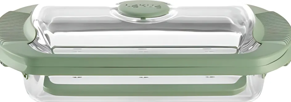 Outlet Lékué Microwave Dampkoger 25x15 cm, Glas/Grøn