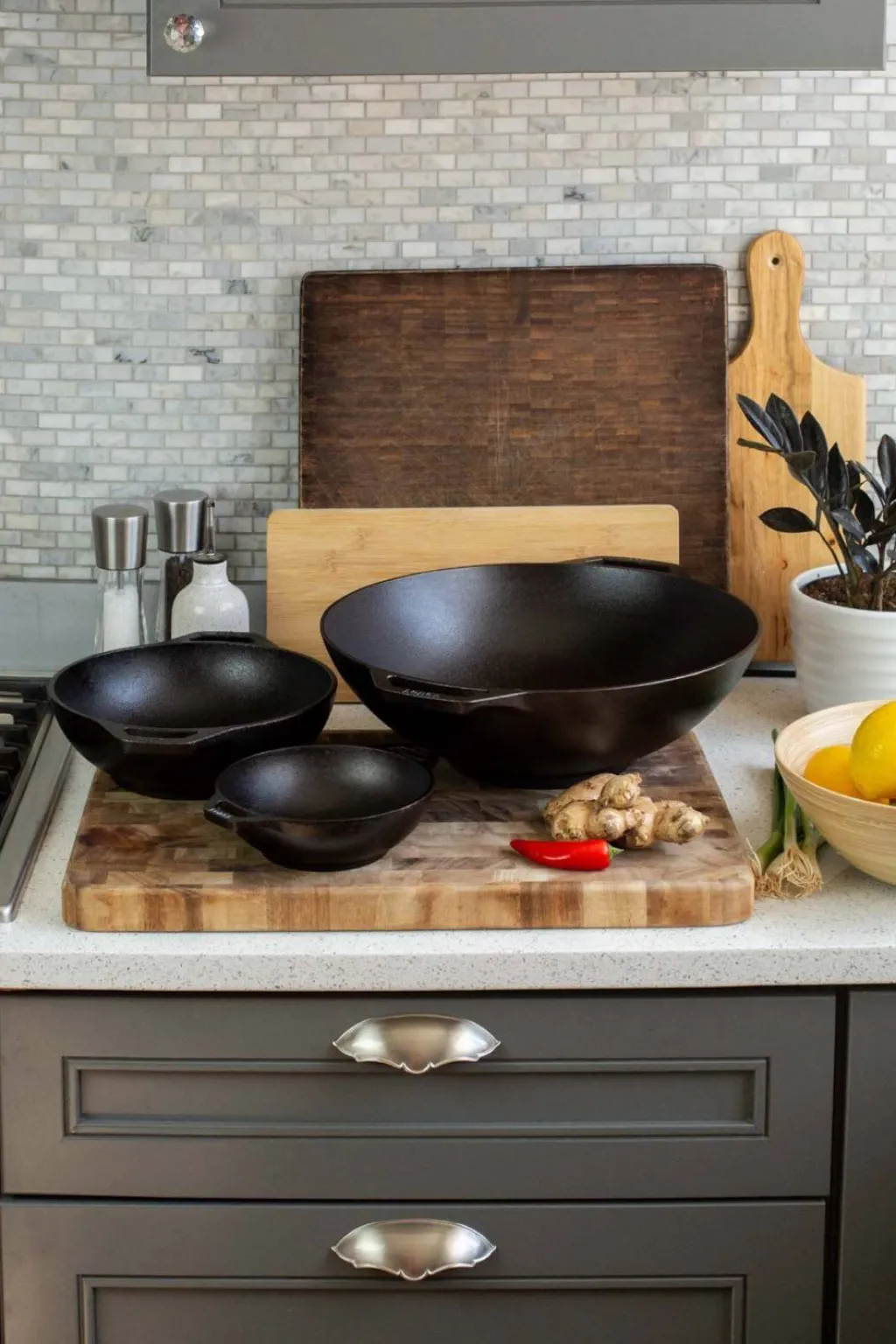 Online Chef Collection Wok 32 cm, Sort Pander