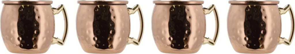 Discount Moscow Mule Mini Shotglas 4 stk. 8 cl, Kobber/Stål Shotglas Og Snapseglas|Drinksglas