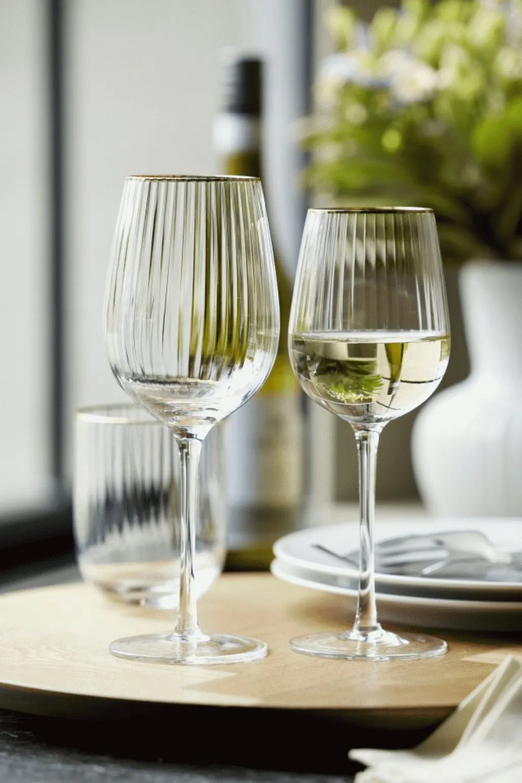 Outlet Palermo Gold Hvidvinsglas 4 stk. 30 cl Vinglas|Vinglas