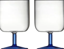Discount Lyngby Glas Torino Vinglas 2 stk. 30 cl, Klar/Blå