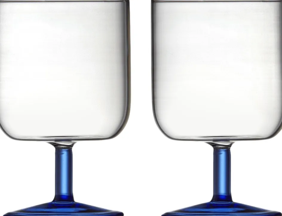Discount Lyngby Glas Torino Vinglas 2 stk. 30 cl, Klar/Blå
