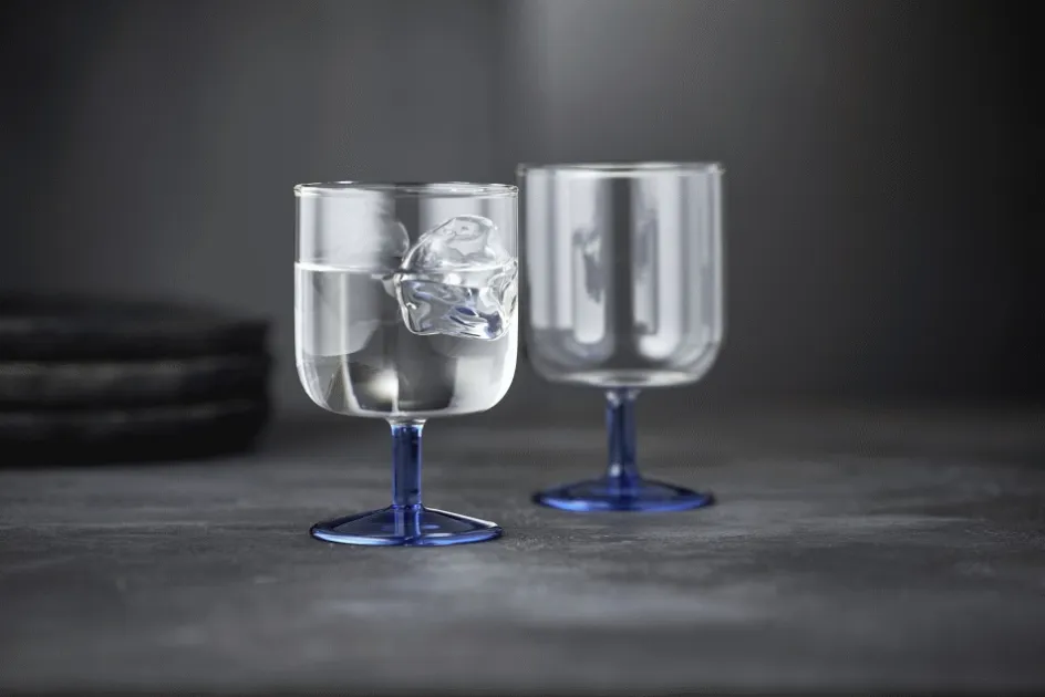 Discount Lyngby Glas Torino Vinglas 2 stk. 30 cl, Klar/Blå